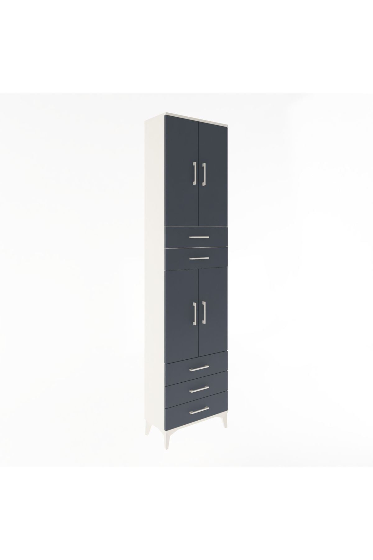 Arges Dolap 5 Raflı 5 Çekmeceli 4 Kapaklı 60x30x243 - S32M092V2A
