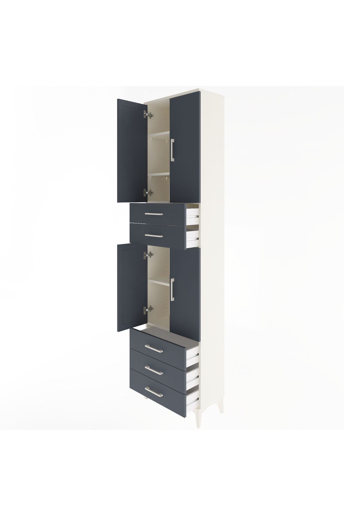 Arges Dolap 5 Raflı 5 Çekmeceli 4 Kapaklı 60x30x243 - S32M092V2A