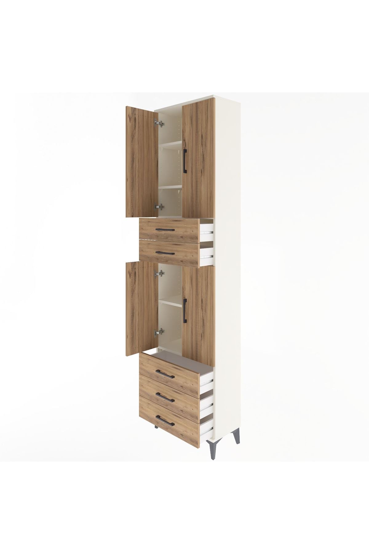 Arges Dolap 5 Raflı 5 Çekmeceli 4 Kapaklı 60x30x243 - S32M092V3A