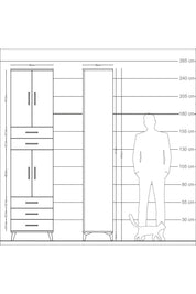 Arges Dolap 5 Raflı 5 Çekmeceli 4 Kapaklı 60x30x243 - S32M092V3A