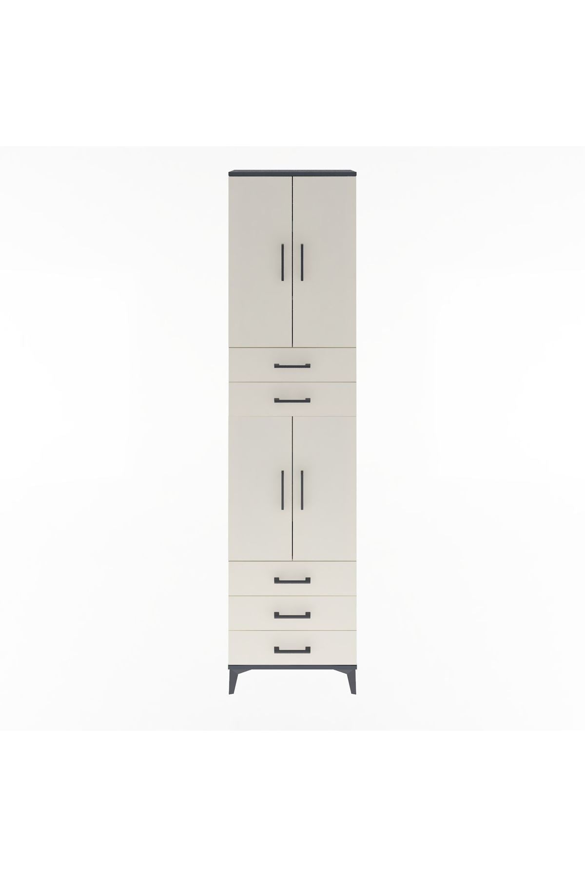Arges Dolap 5 Raflı 5 Çekmeceli 4 Kapaklı 60x30x243 - S32M092V4A
