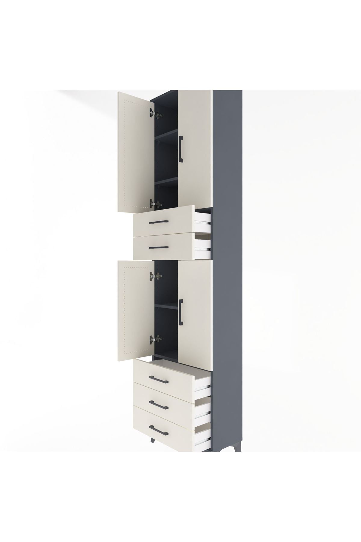 Arges Dolap 5 Raflı 5 Çekmeceli 4 Kapaklı 60x30x243 - S32M092V4A