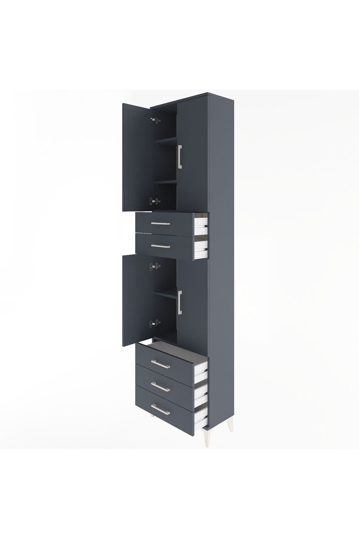 Arges Dolap 5 Raflı 5 Çekmeceli 4 Kapaklı 60x30x243 - S32M092V5A