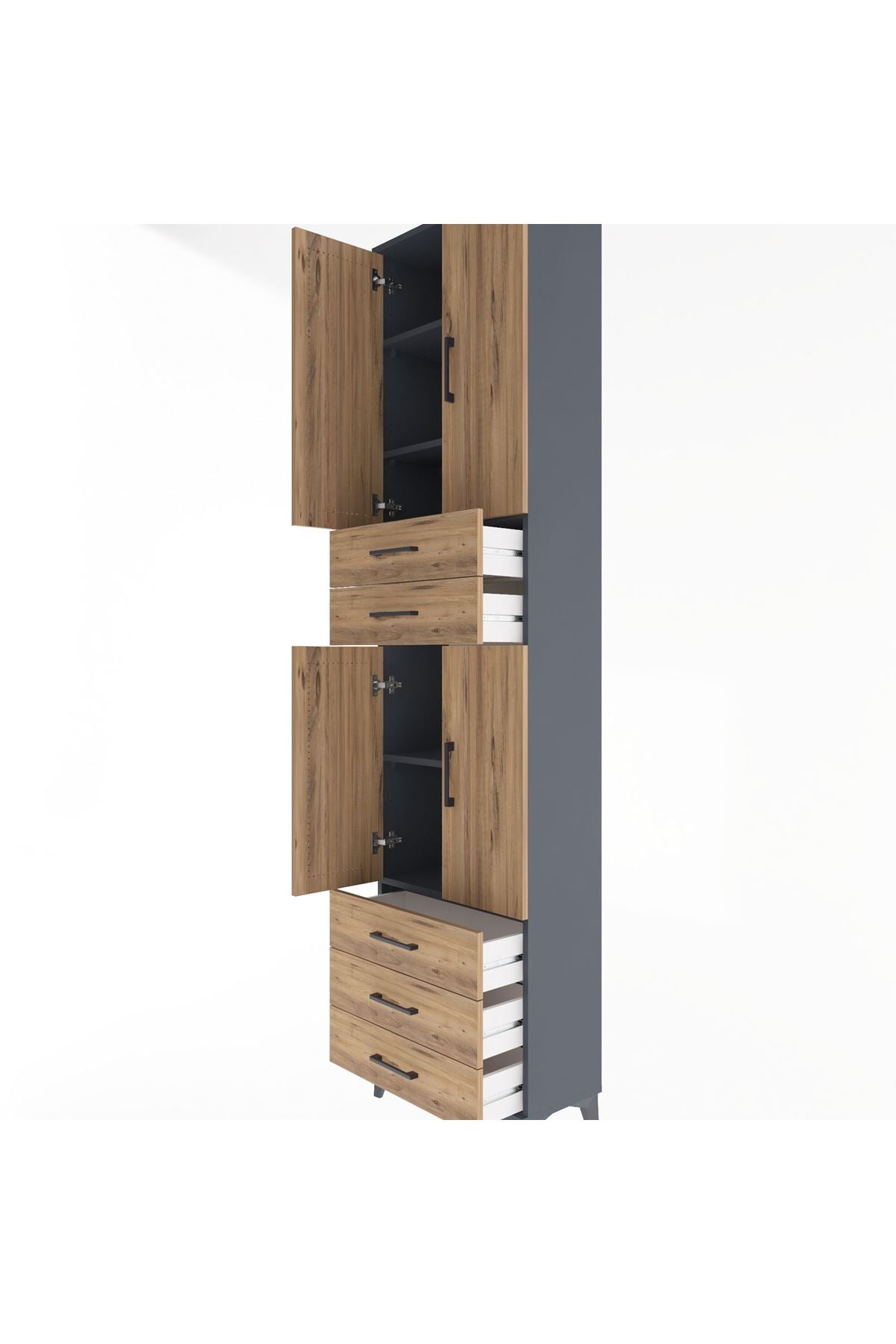 Arges Dolap 5 Raflı 5 Çekmeceli 4 Kapaklı 60x30x243 - S32M092V6A