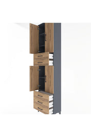 Arges Dolap 5 Raflı 5 Çekmeceli 4 Kapaklı 60x30x243 - S32M092V6A
