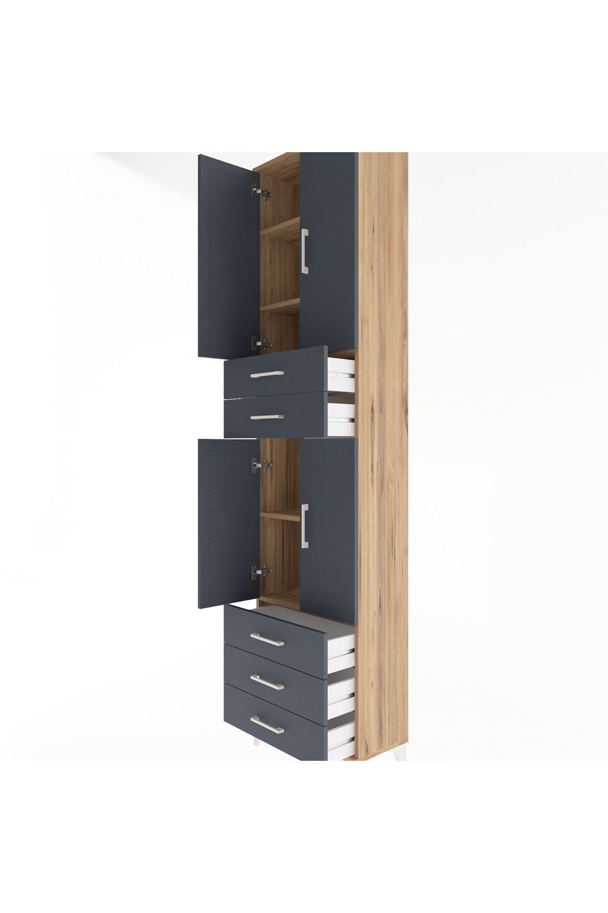 Arges Dolap 5 Raflı 5 Çekmeceli 4 Kapaklı 60x30x243 - S32M092V8A