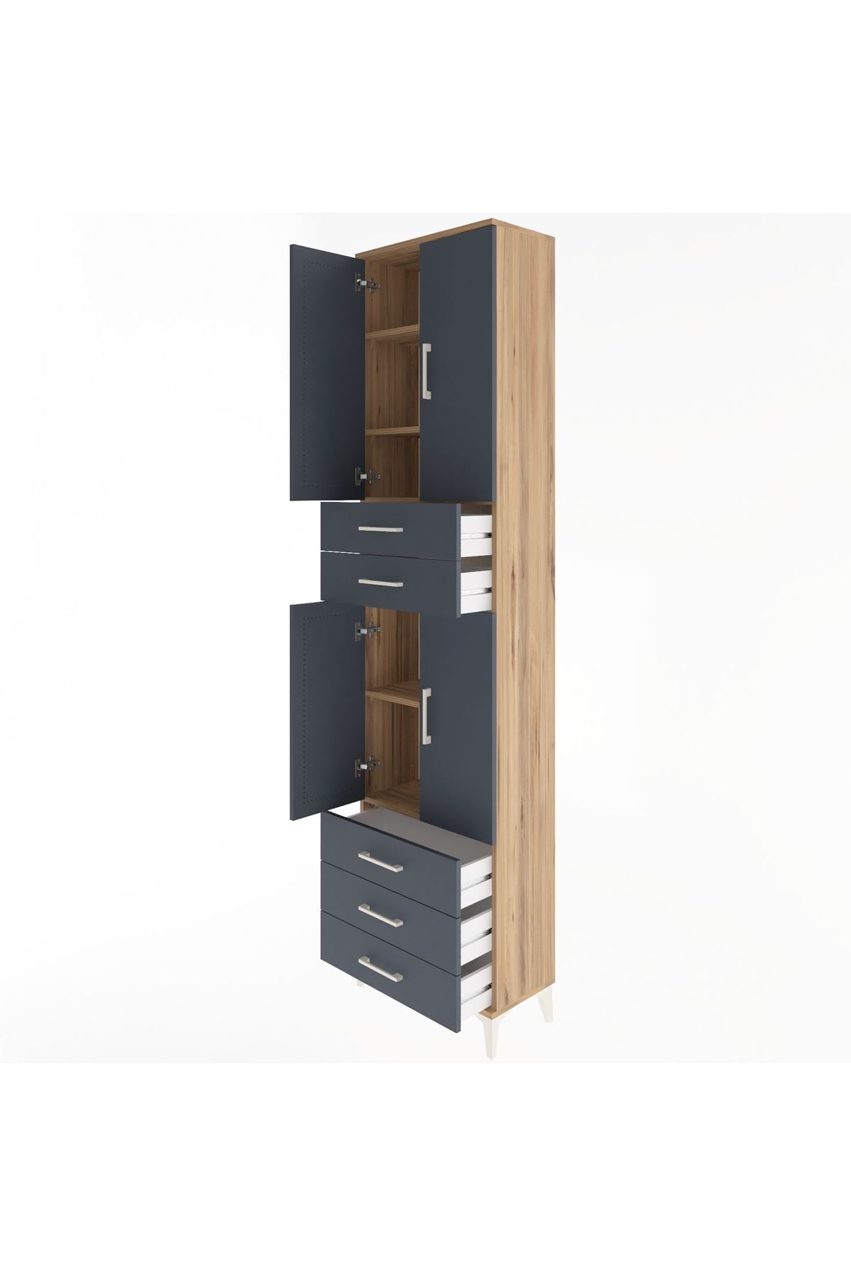 Arges Dolap 5 Raflı 5 Çekmeceli 4 Kapaklı 60x30x243 - S32M092V8A