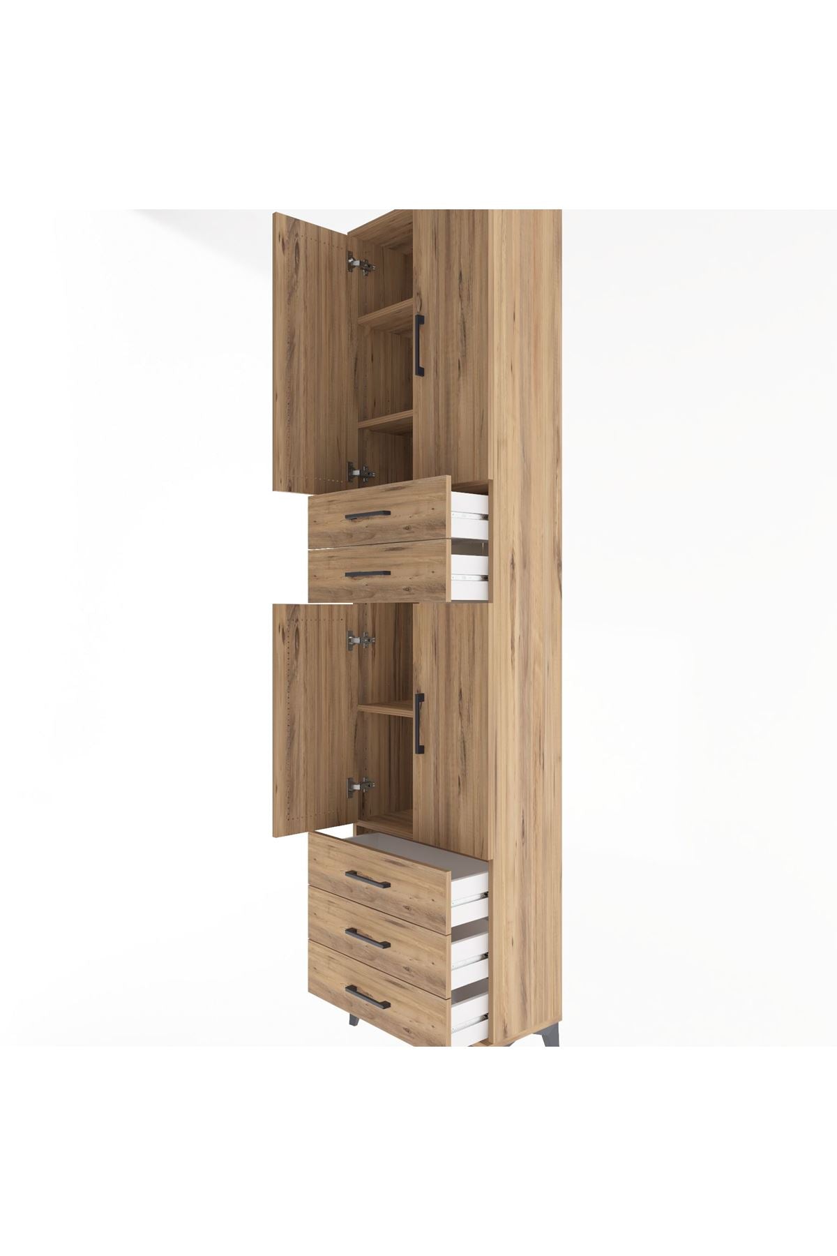 Arges Dolap 5 Raflı 5 Çekmeceli 4 Kapaklı 60x30x243 - S32M092V9A