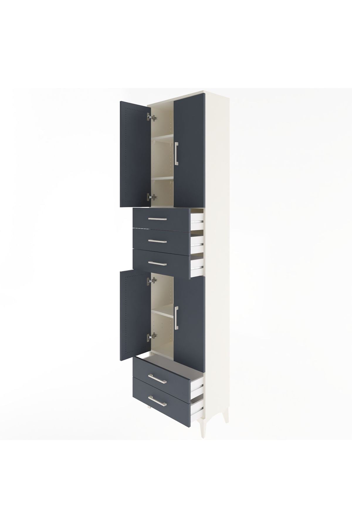 Arges Dolap 5 Raflı 5 Çekmeceli 4 Kapaklı 60x30x243 - S32M093V2A