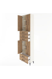 Arges Dolap 5 Raflı 5 Çekmeceli 4 Kapaklı 60x30x243 - S32M093V3A
