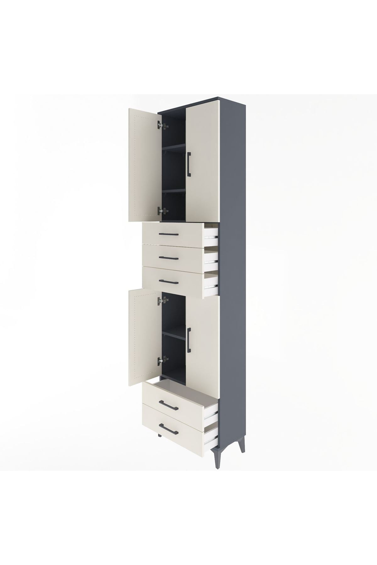 Arges Dolap 5 Raflı 5 Çekmeceli 4 Kapaklı 60x30x243 - S32M093V4A