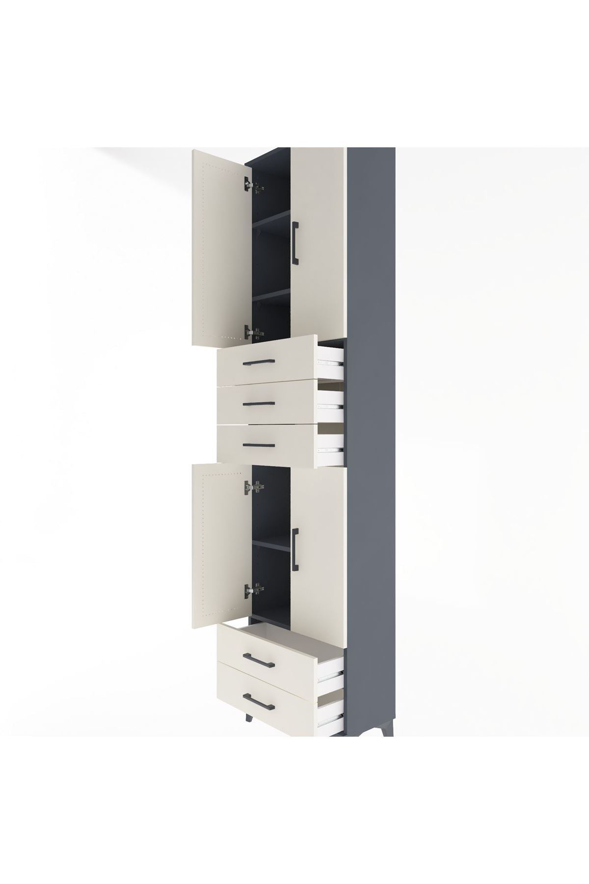 Arges Dolap 5 Raflı 5 Çekmeceli 4 Kapaklı 60x30x243 - S32M093V4A