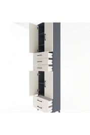Arges Dolap 5 Raflı 5 Çekmeceli 4 Kapaklı 60x30x243 - S32M093V4A