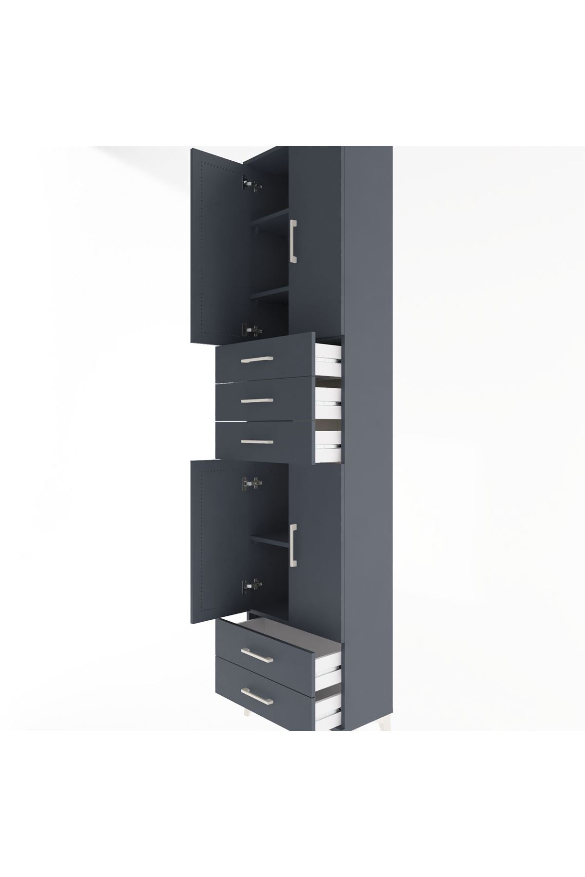 Arges Dolap 5 Raflı 5 Çekmeceli 4 Kapaklı 60x30x243 - S32M093V5A