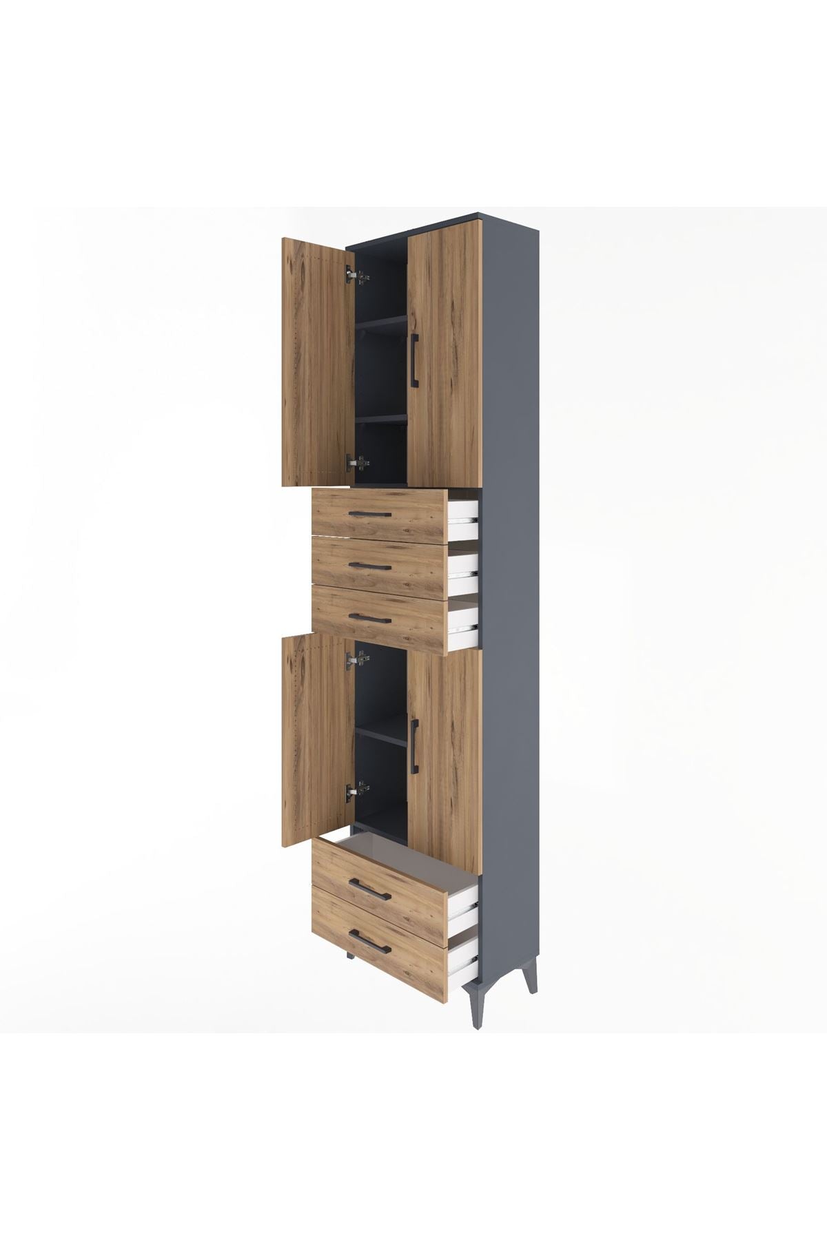 Arges Dolap 5 Raflı 5 Çekmeceli 4 Kapaklı 60x30x243 - S32M093V6A