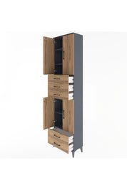 Arges Dolap 5 Raflı 5 Çekmeceli 4 Kapaklı 60x30x243 - S32M093V6A