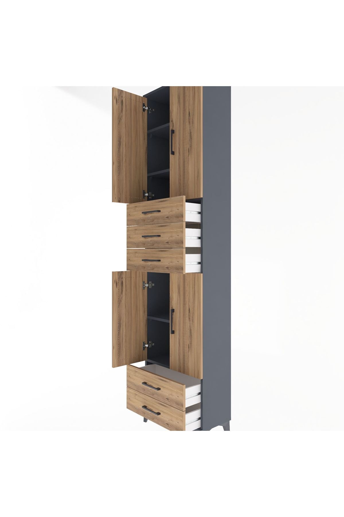 Arges Dolap 5 Raflı 5 Çekmeceli 4 Kapaklı 60x30x243 - S32M093V6A