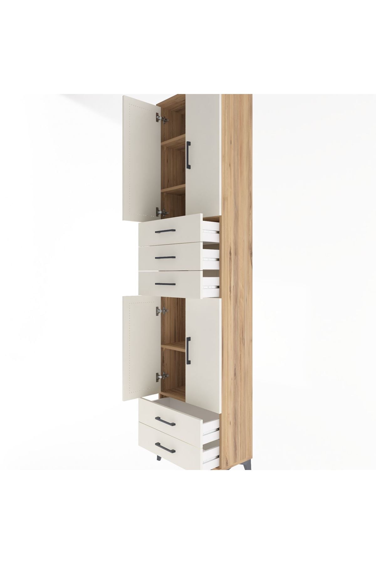 Arges Dolap 5 Raflı 5 Çekmeceli 4 Kapaklı 60x30x243 - S32M093V7A