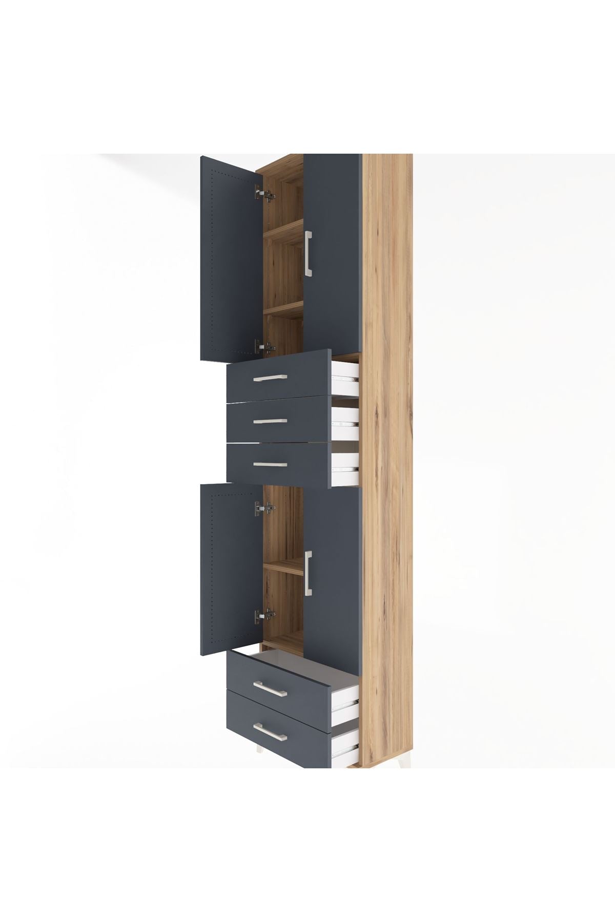 Arges Dolap 5 Raflı 5 Çekmeceli 4 Kapaklı 60x30x243 - S32M093V8A