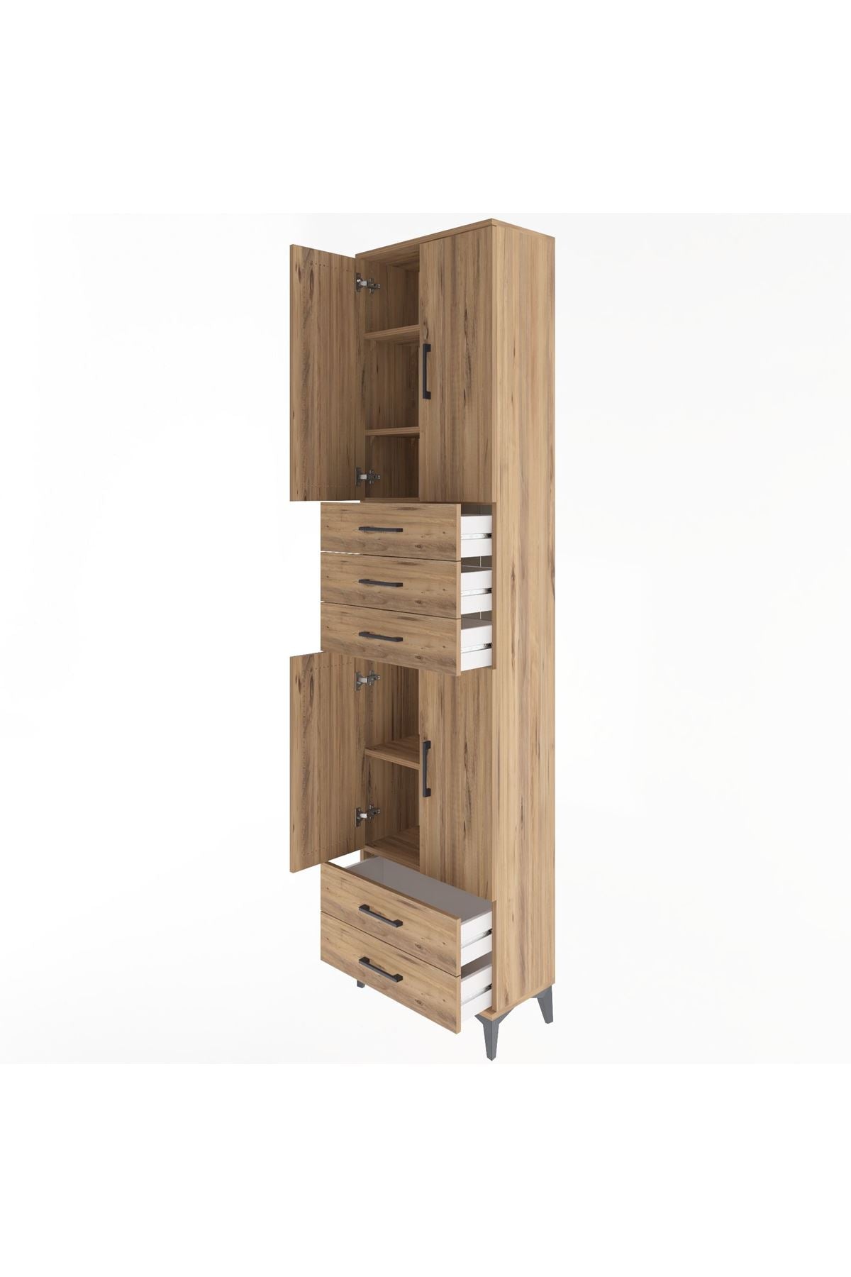 Arges Dolap 5 Raflı 5 Çekmeceli 4 Kapaklı 60x30x243 - S32M093V9A