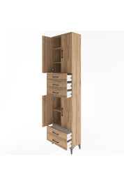 Arges Dolap 5 Raflı 5 Çekmeceli 4 Kapaklı 60x30x243 - S32M093V9A