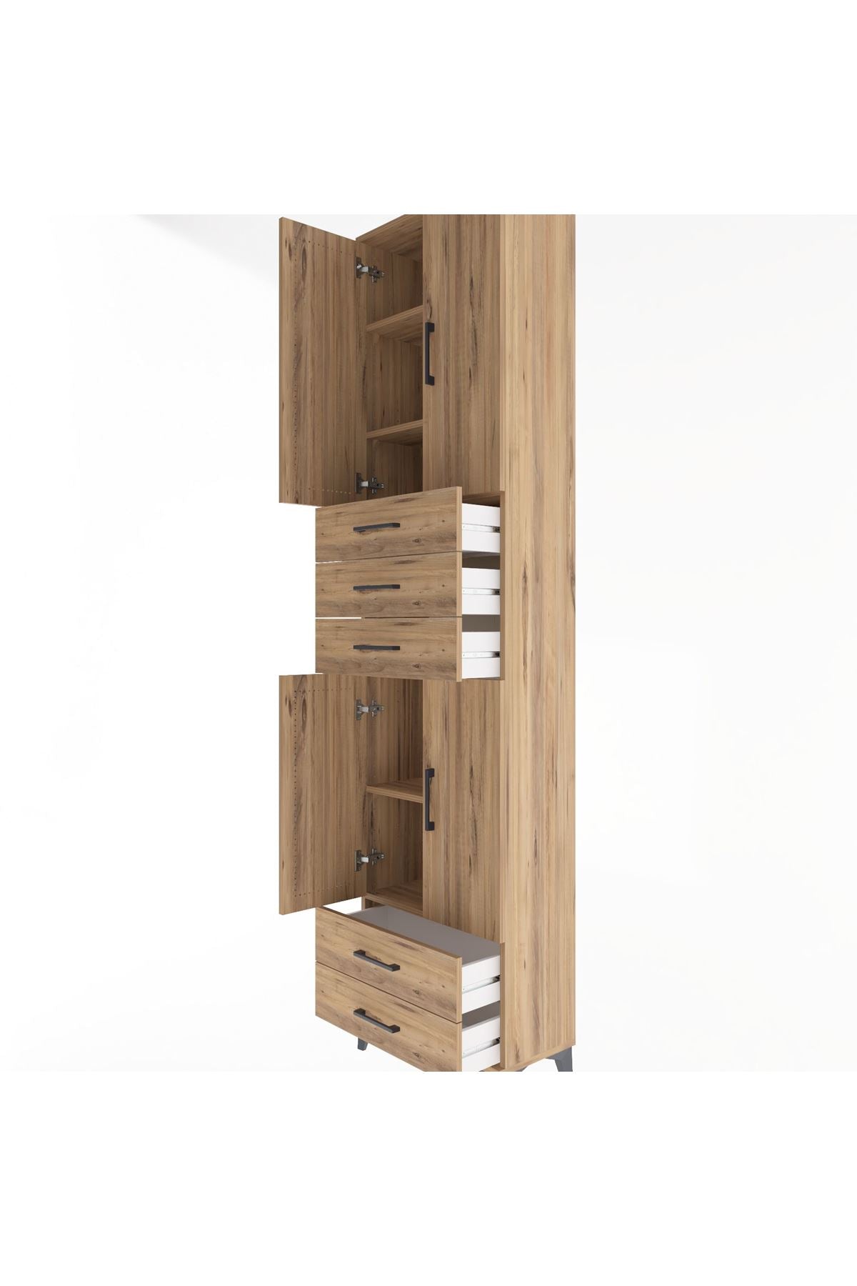 Arges Dolap 5 Raflı 5 Çekmeceli 4 Kapaklı 60x30x243 - S32M093V9A