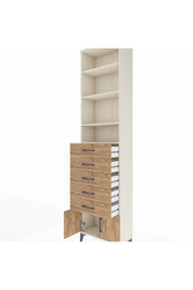 Arges Dolap 4 Raflı 5 Çekmeceli 2 Kapaklı 60x30x243 - S32M094V3A