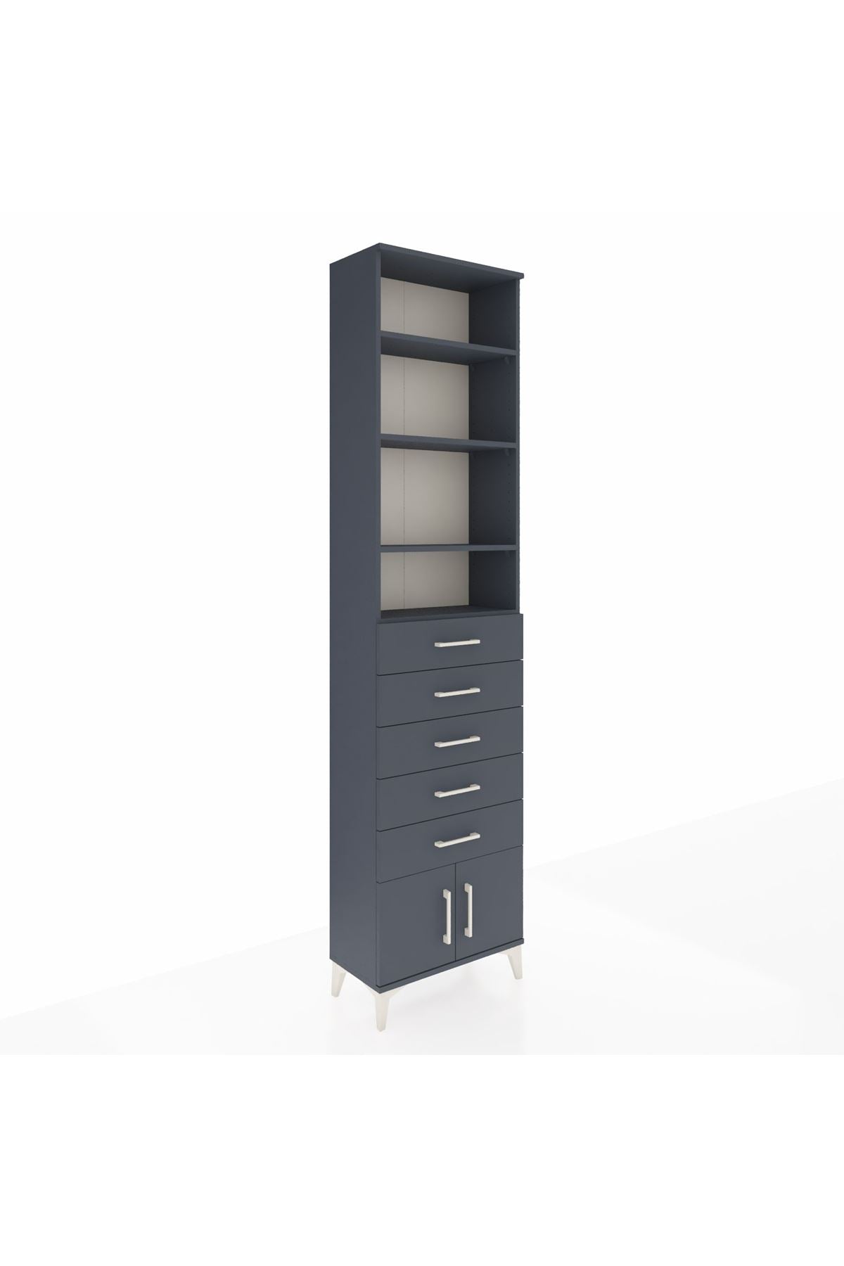 Arges Dolap 4 Raflı 5 Çekmeceli 2 Kapaklı 60x30x243 - S32M094V5A