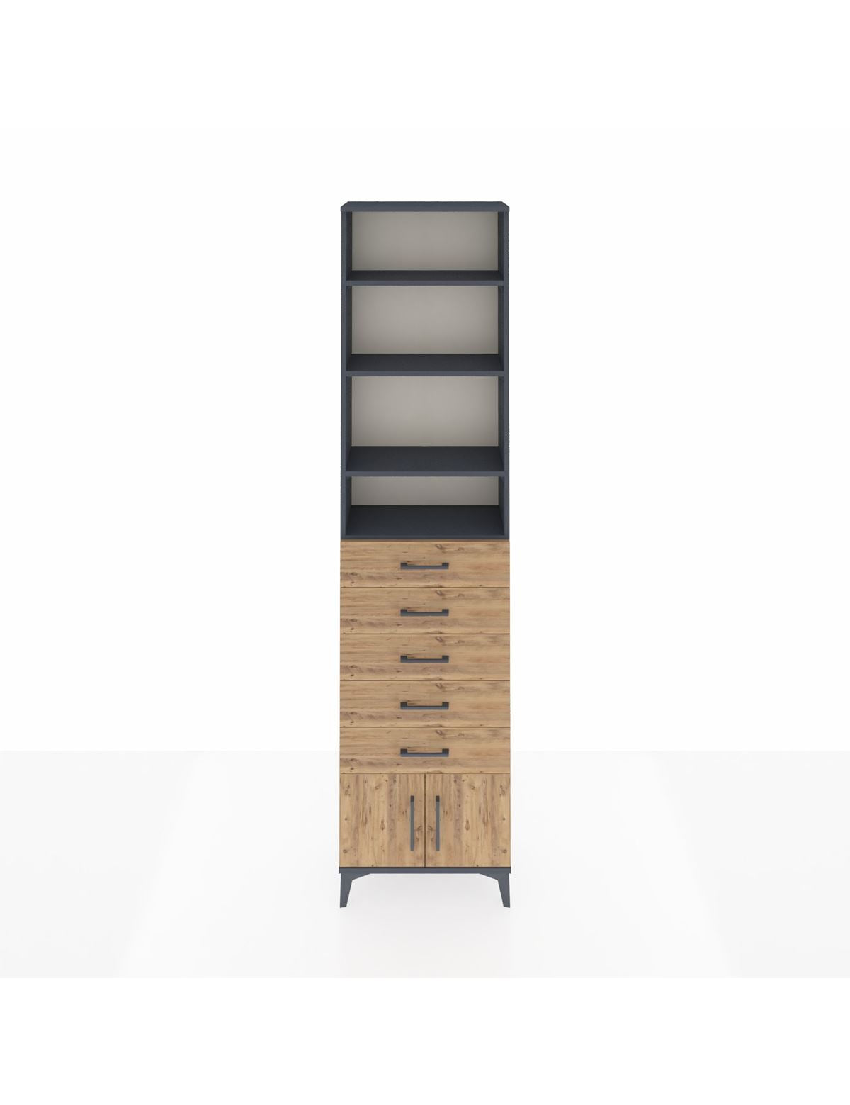 Arges Dolap 4 Raflı 5 Çekmeceli 2 Kapaklı 60x30x243 - S32M094V6A