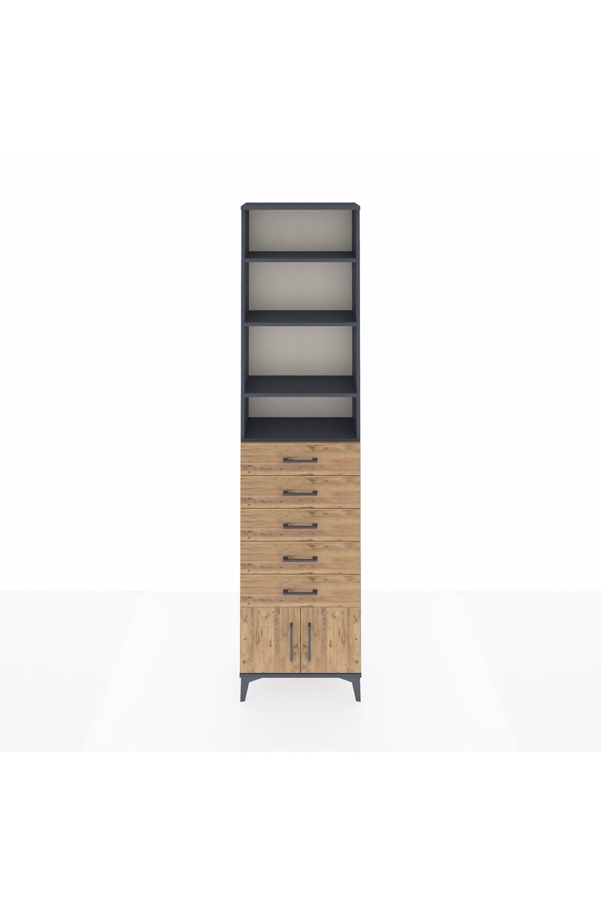 Arges Dolap 4 Raflı 5 Çekmeceli 2 Kapaklı 60x30x243 - S32M094V6A
