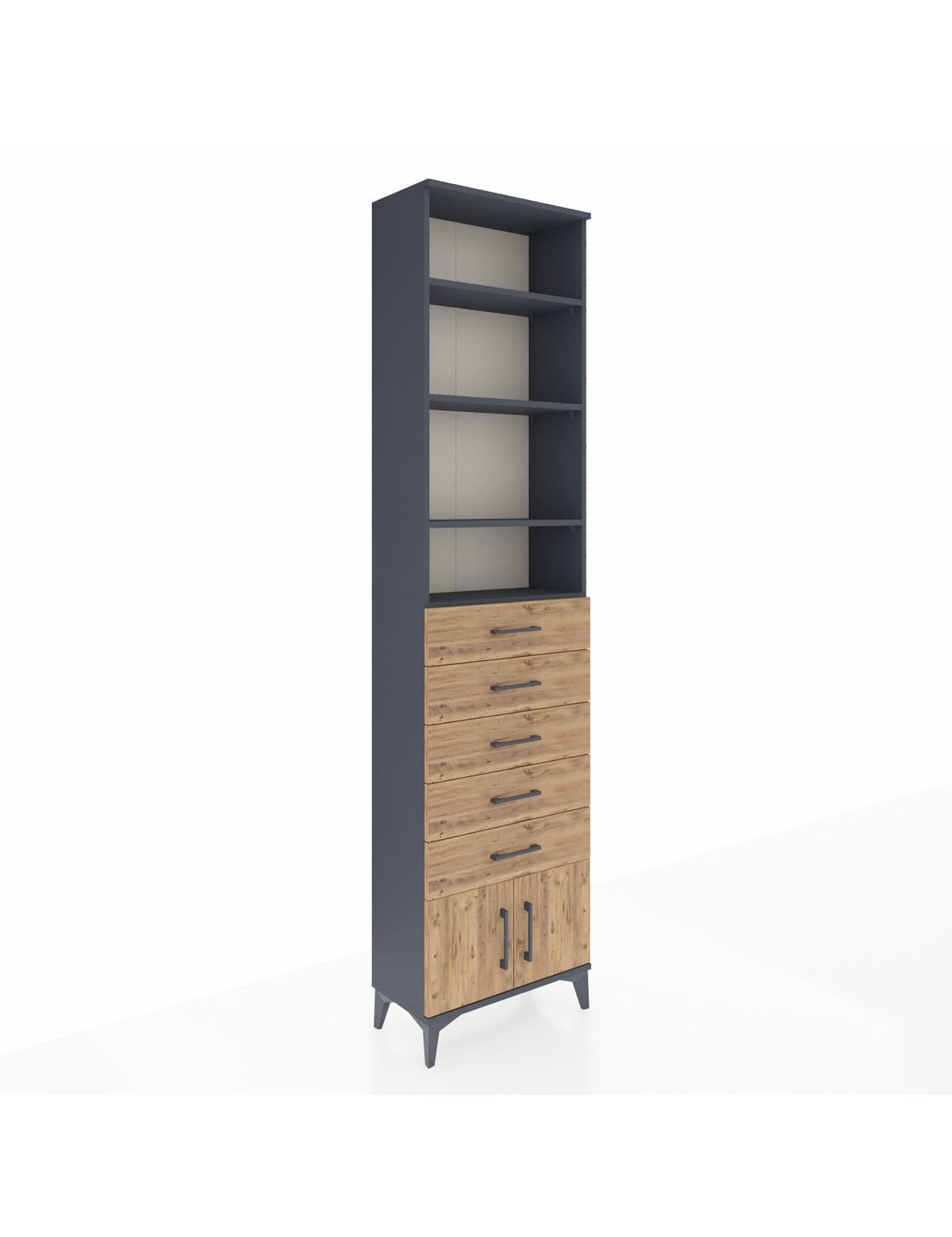 Arges Dolap 4 Raflı 5 Çekmeceli 2 Kapaklı 60x30x243 - S32M094V6A