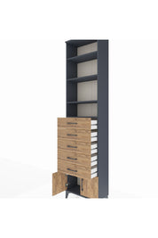 Arges Dolap 4 Raflı 5 Çekmeceli 2 Kapaklı 60x30x243 - S32M094V6A