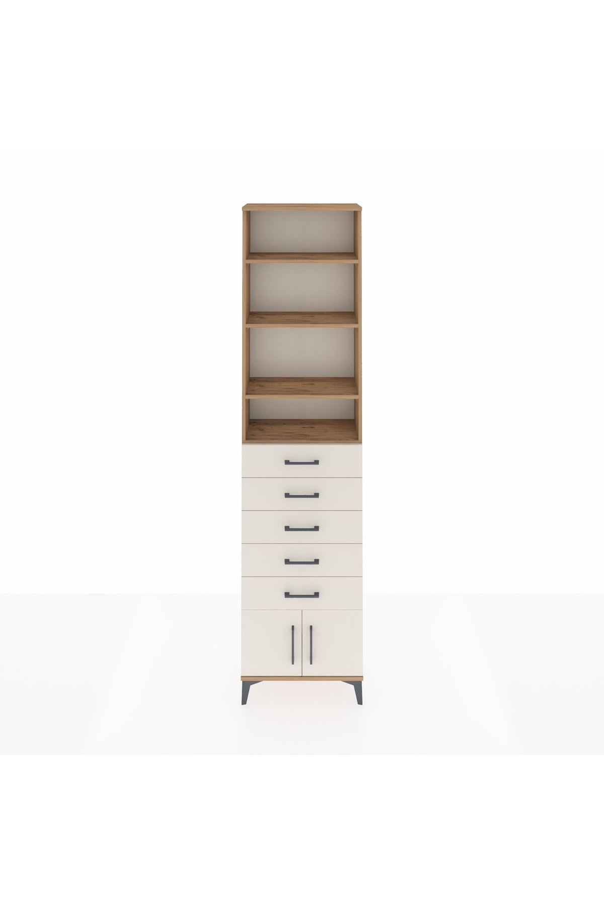 Arges Dolap 4 Raflı 5 Çekmeceli 2 Kapaklı 60x30x243 - S32M094V7A