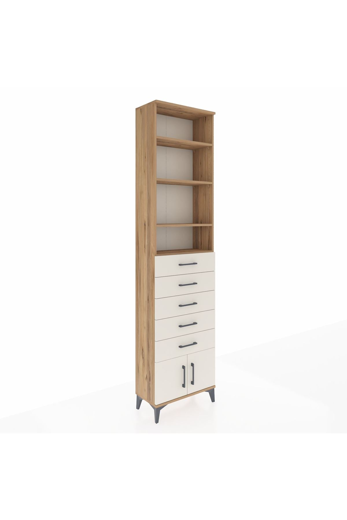 Arges Dolap 4 Raflı 5 Çekmeceli 2 Kapaklı 60x30x243 - S32M094V7A