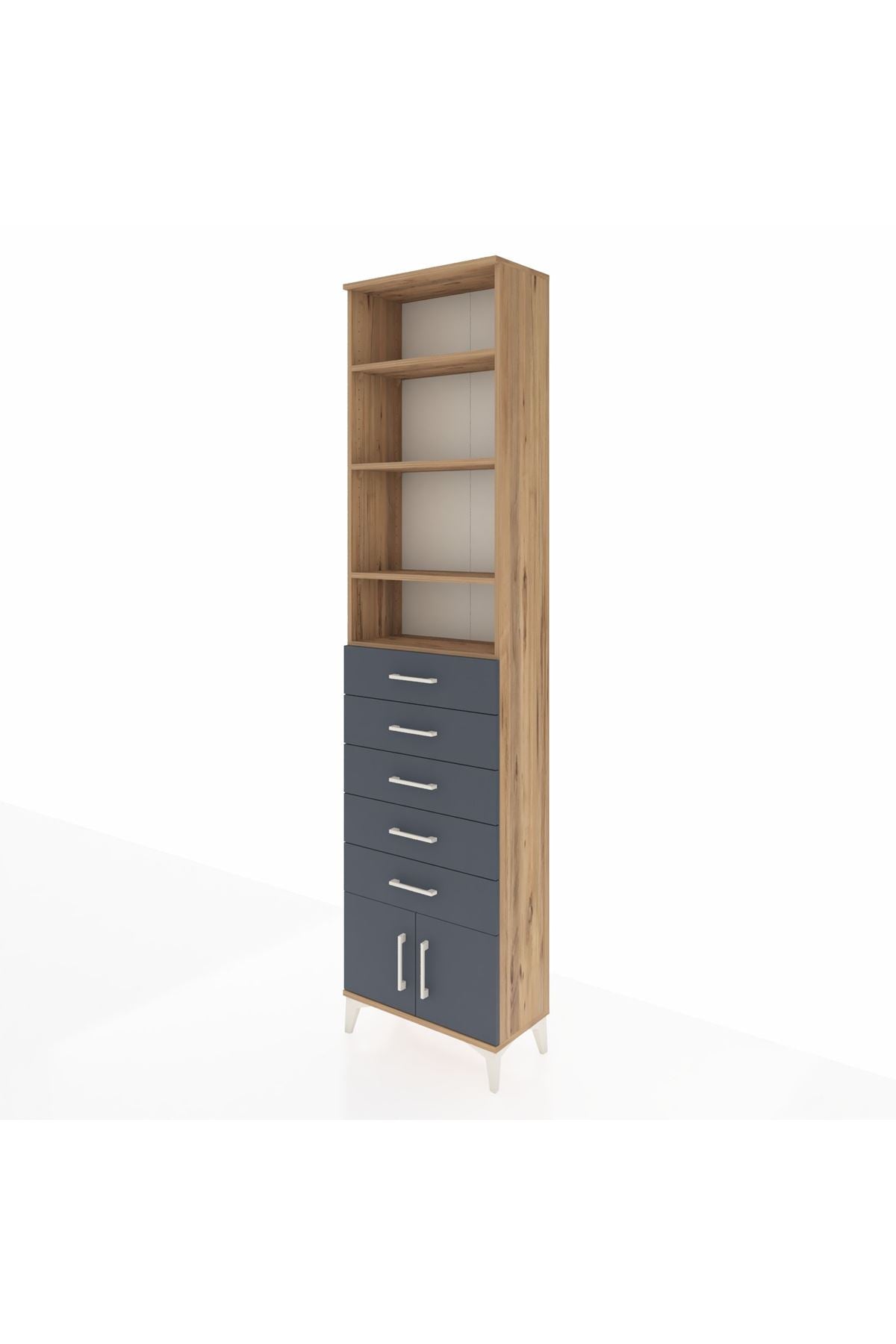 Arges Dolap 4 Raflı 5 Çekmeceli 2 Kapaklı 60x30x243 - S32M094V8A