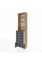 Arges Dolap 4 Raflı 5 Çekmeceli 2 Kapaklı 60x30x243 - S32M094V8A