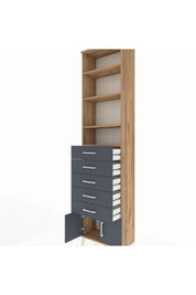 Arges Dolap 4 Raflı 5 Çekmeceli 2 Kapaklı 60x30x243 - S32M094V8A