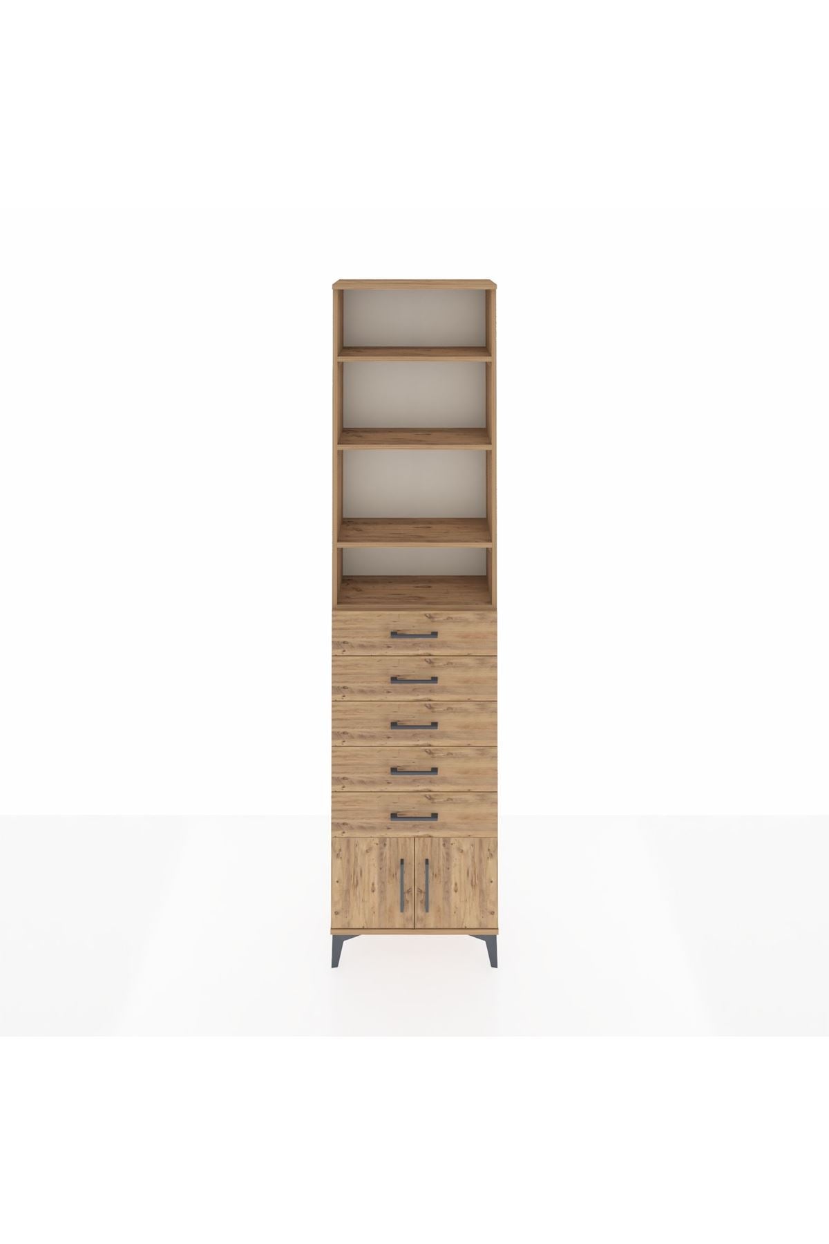 Arges Dolap 4 Raflı 5 Çekmeceli 2 Kapaklı 60x30x243 - S32M094V9A