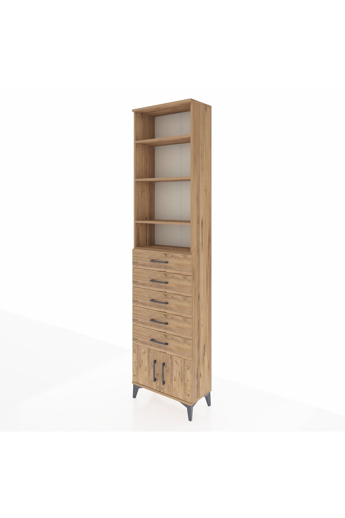 Arges Dolap 4 Raflı 5 Çekmeceli 2 Kapaklı 60x30x243 - S32M094V9A