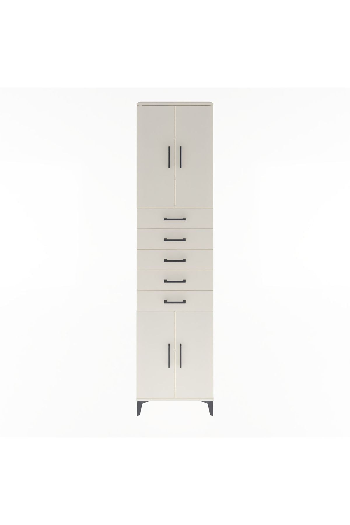 Arges Dolap 4 Raflı 5 Çekmeceli 4 Kapaklı 60x30x243 - S32M095V1A