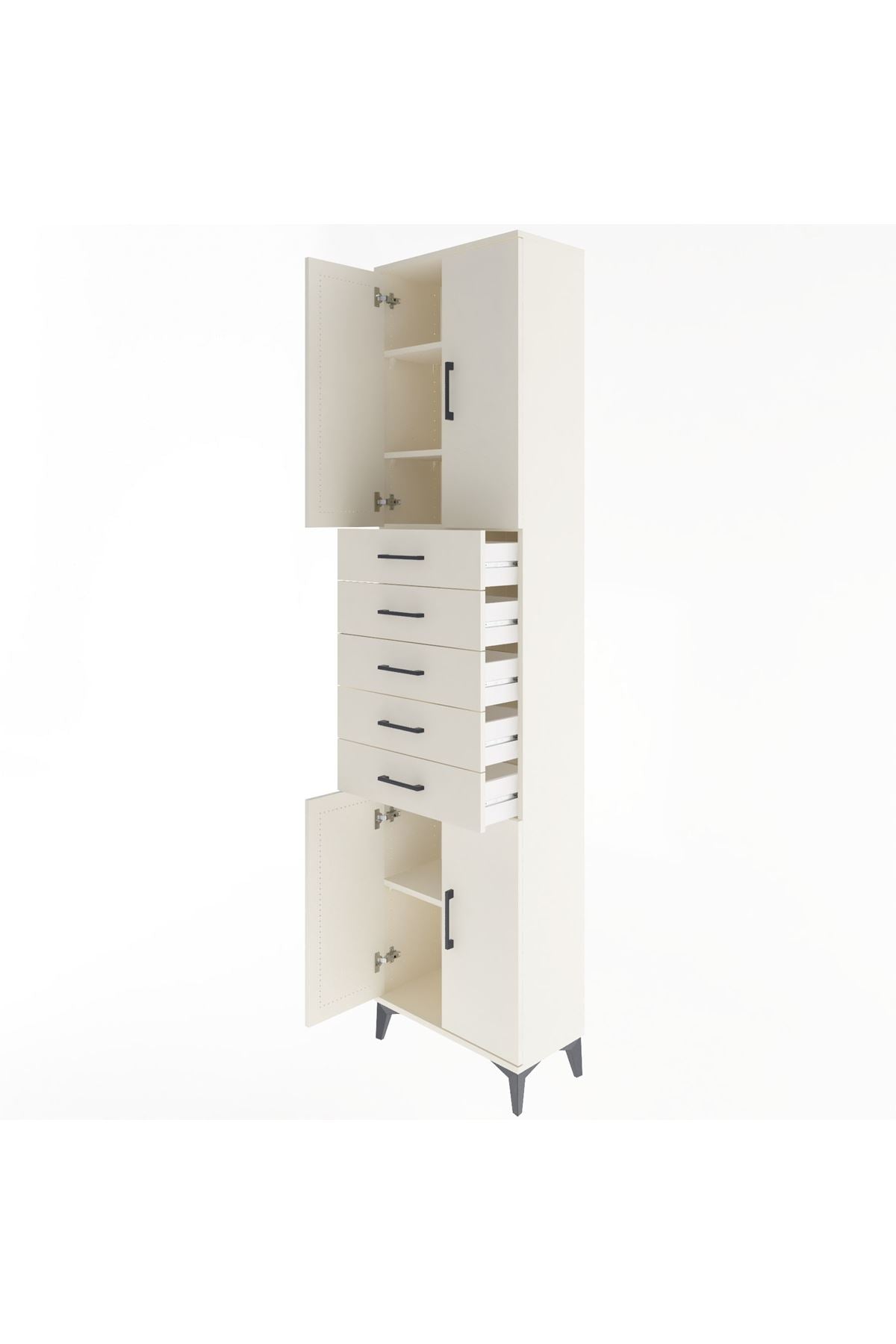 Arges Dolap 4 Raflı 5 Çekmeceli 4 Kapaklı 60x30x243 - S32M095V1A