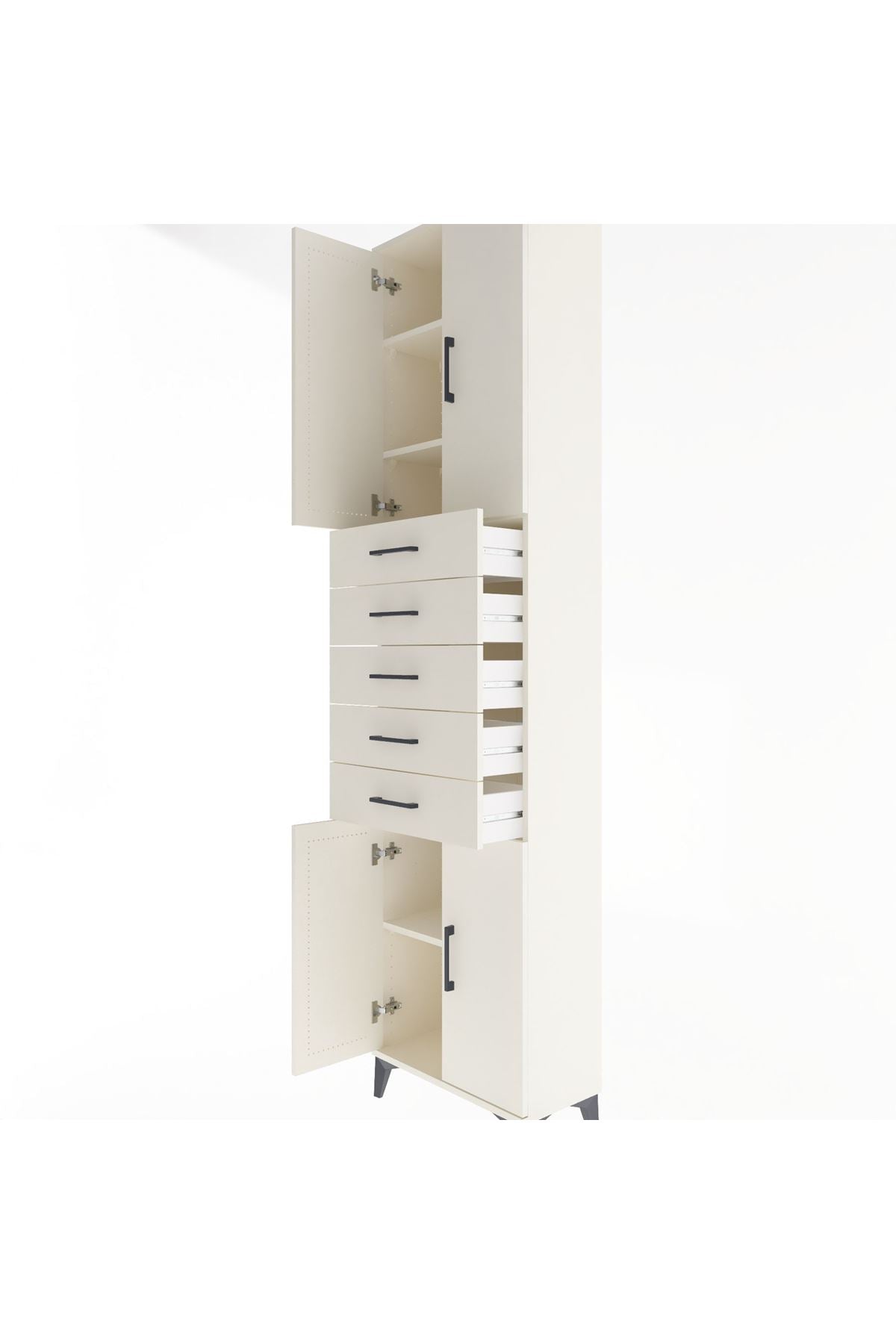 Arges Dolap 4 Raflı 5 Çekmeceli 4 Kapaklı 60x30x243 - S32M095V1A