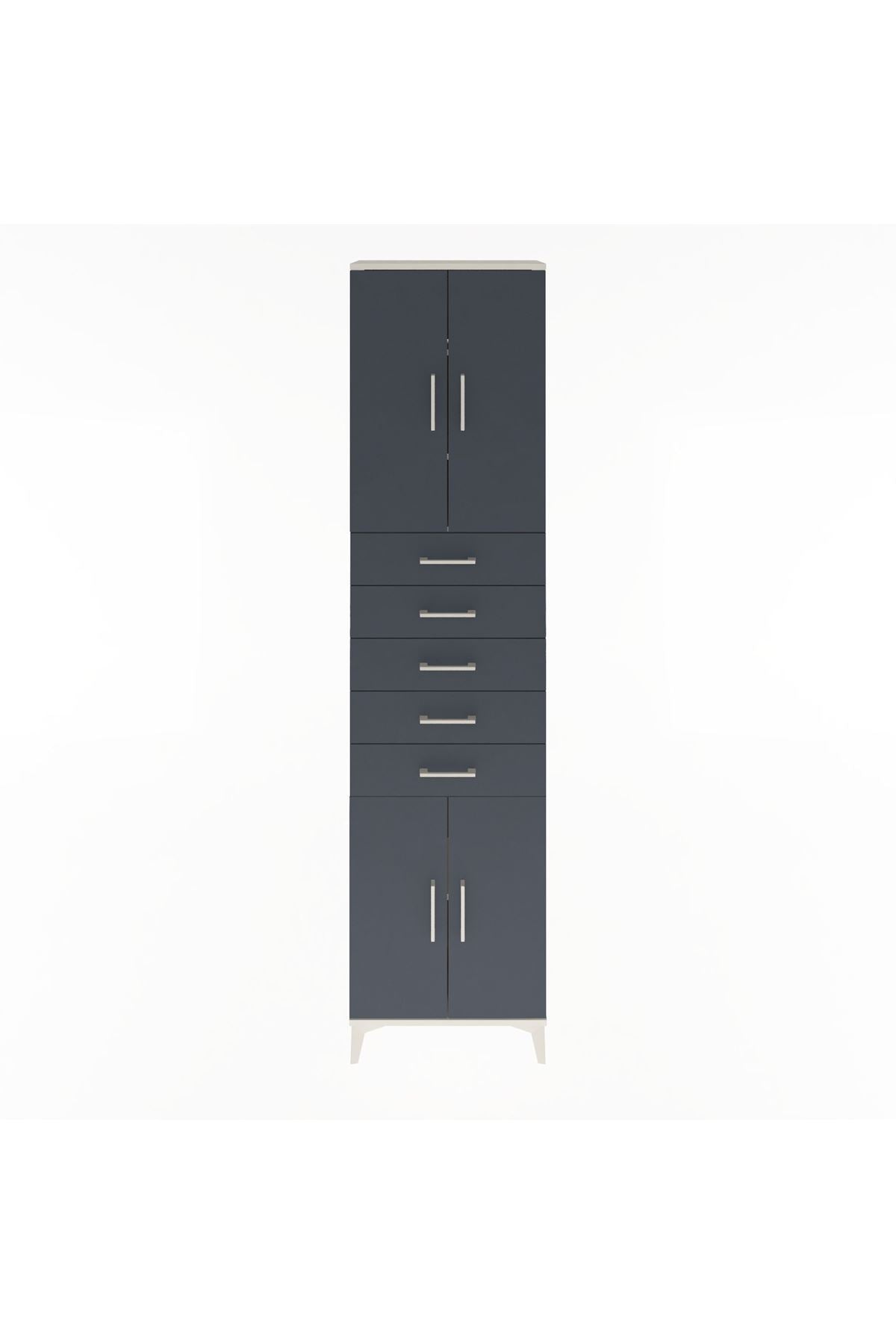 Arges Dolap 4 Raflı 5 Çekmeceli 4 Kapaklı 60x30x243 - S32M095V2A