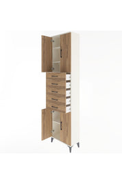Arges Dolap 4 Raflı 5 Çekmeceli 4 Kapaklı 60x30x243 - S32M095V3A