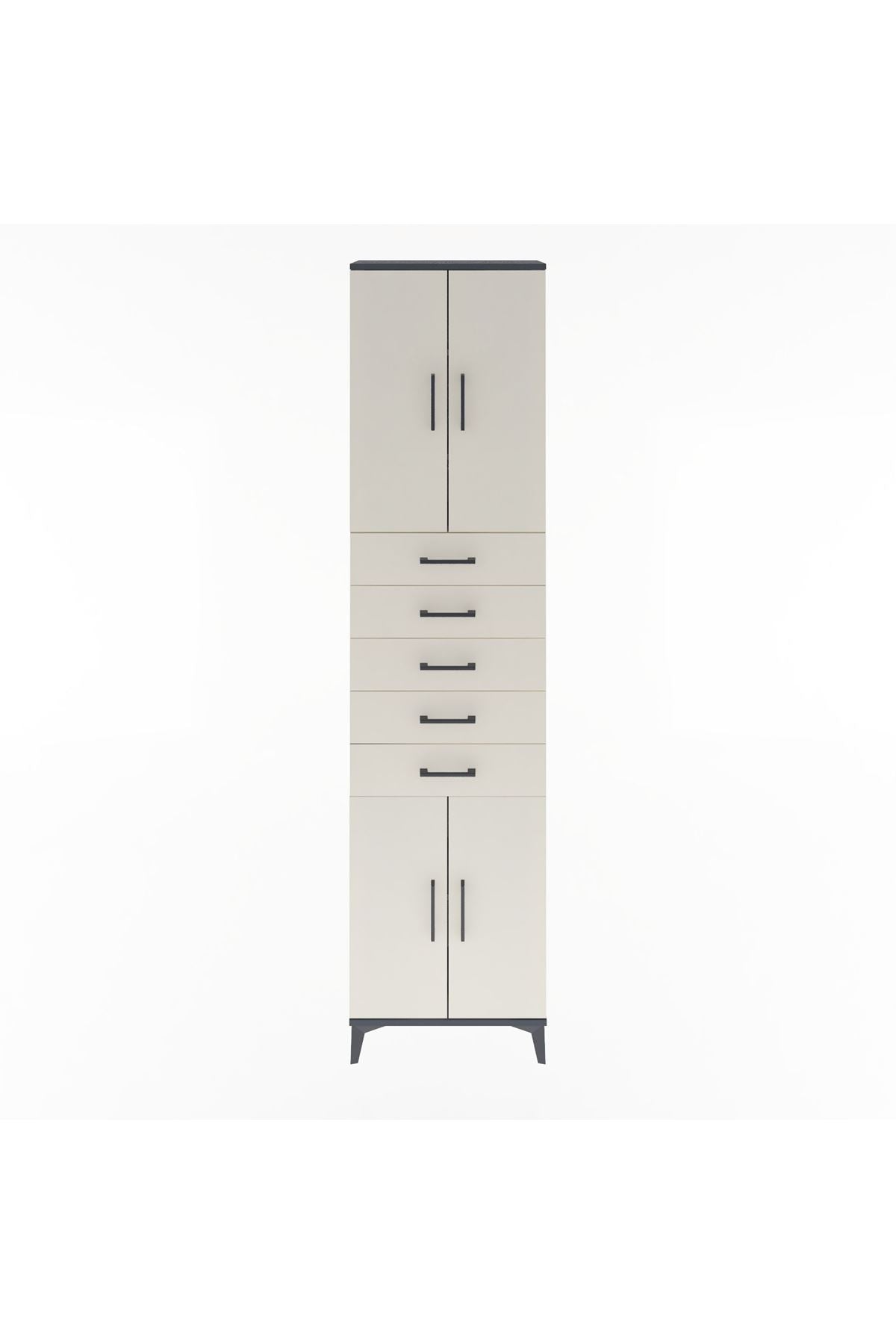 Arges Dolap 4 Raflı 5 Çekmeceli 4 Kapaklı 60x30x243 - S32M095V4A