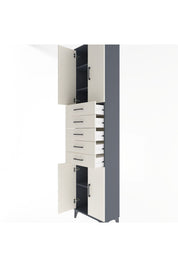 Arges Dolap 4 Raflı 5 Çekmeceli 4 Kapaklı 60x30x243 - S32M095V4A