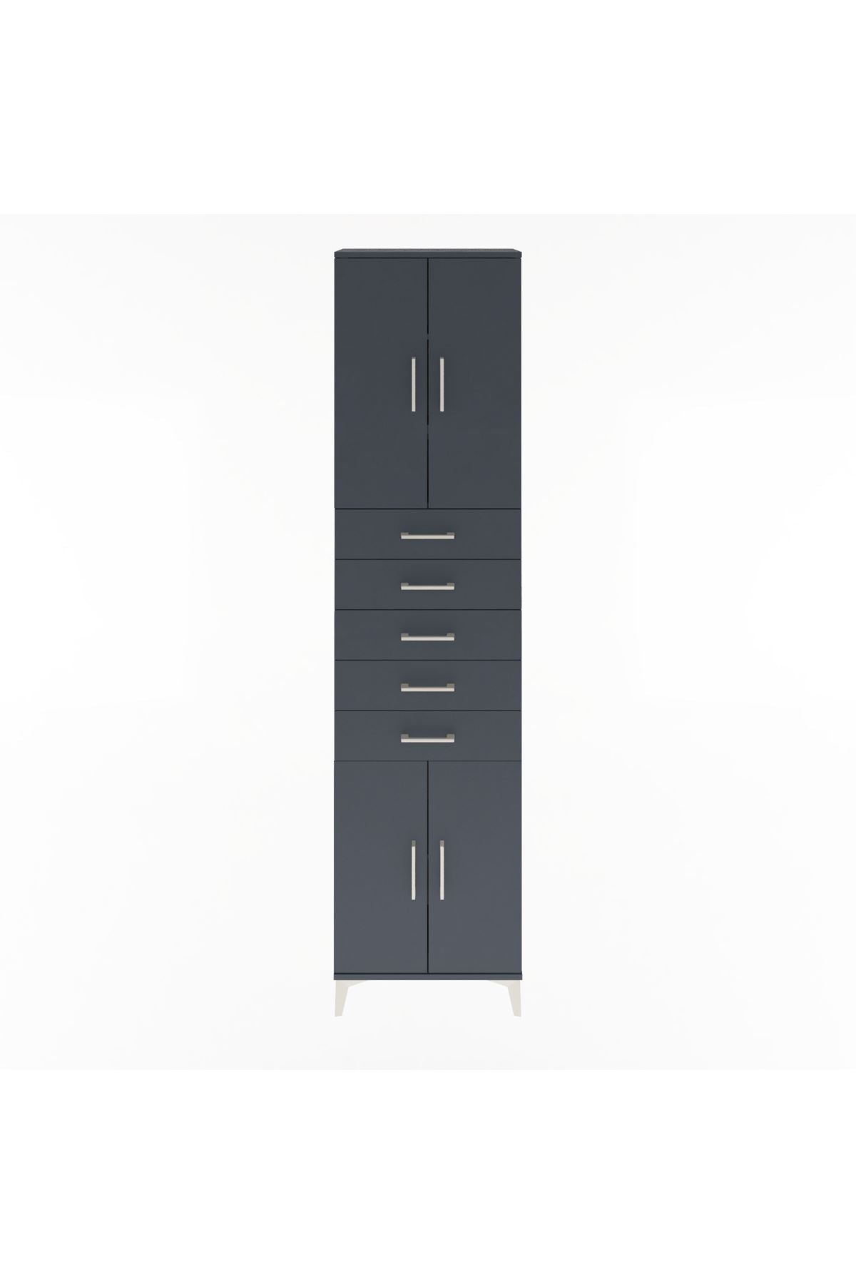 Arges Dolap 4 Raflı 5 Çekmeceli 4 Kapaklı 60x30x243 - S32M095V5A