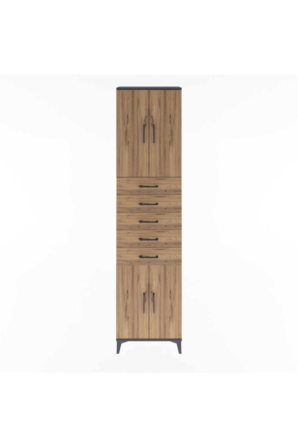 Arges Dolap 4 Raflı 5 Çekmeceli 4 Kapaklı 60x30x243 - S32M095V6A