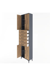 Arges Dolap 4 Raflı 5 Çekmeceli 4 Kapaklı 60x30x243 - S32M095V6A