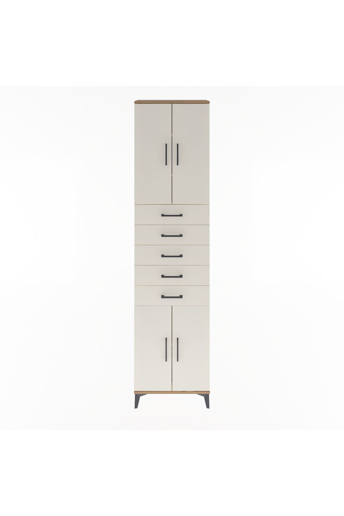 Arges Dolap 4 Raflı 5 Çekmeceli 4 Kapaklı 60x30x243 - S32M095V7A